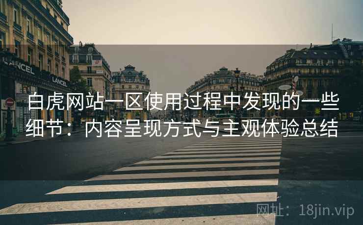 白虎网站一区使用过程中发现的一些细节：内容呈现方式与主观体验总结
