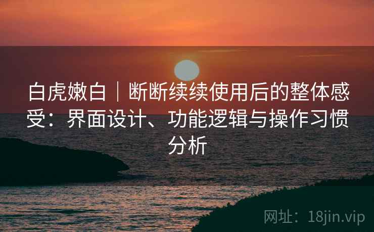 白虎嫩白｜断断续续使用后的整体感受：界面设计、功能逻辑与操作习惯分析