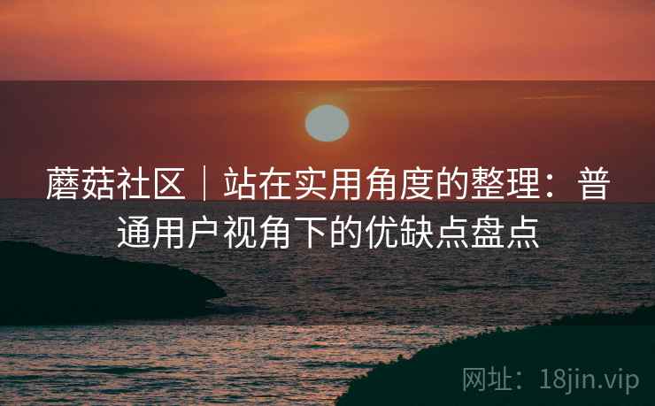 蘑菇社区｜站在实用角度的整理：普通用户视角下的优缺点盘点