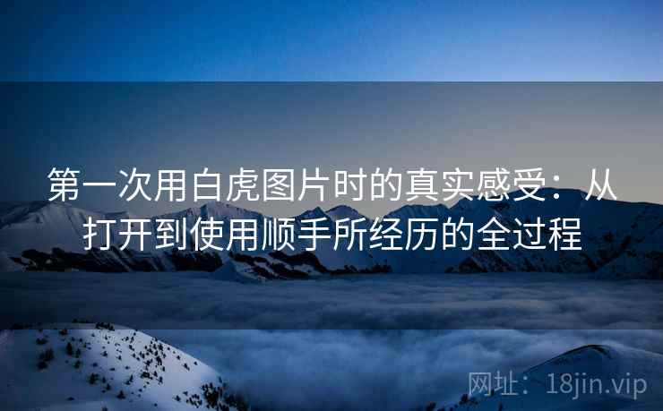 第一次用白虎图片时的真实感受：从打开到使用顺手所经历的全过程