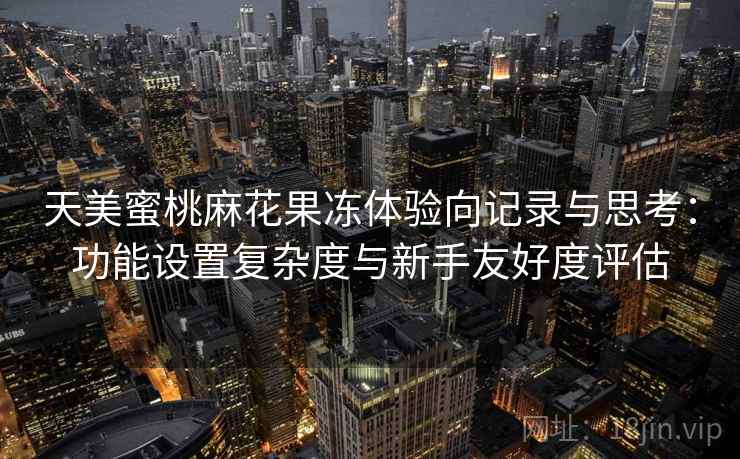 天美蜜桃麻花果冻体验向记录与思考：功能设置复杂度与新手友好度评估