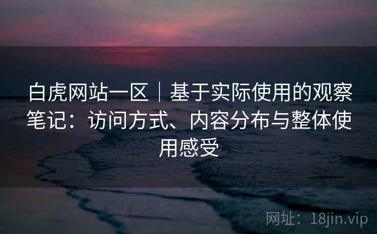 白虎网站一区｜基于实际使用的观察笔记：访问方式、内容分布与整体使用感受
